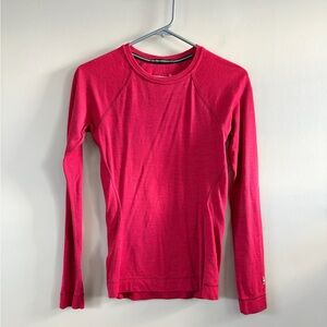 Smartwool Woman's long sleeve tee - red/pink size XS